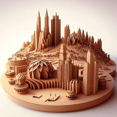 3D модель Экономический город короля Абдаллы в Саудовской Аравии (STL)